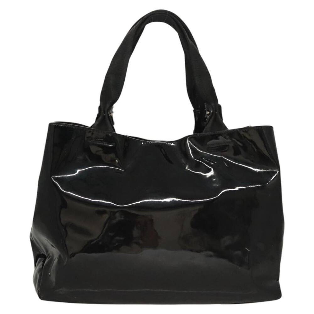 Salvatore Ferragamo Patent Leather Handbag Black